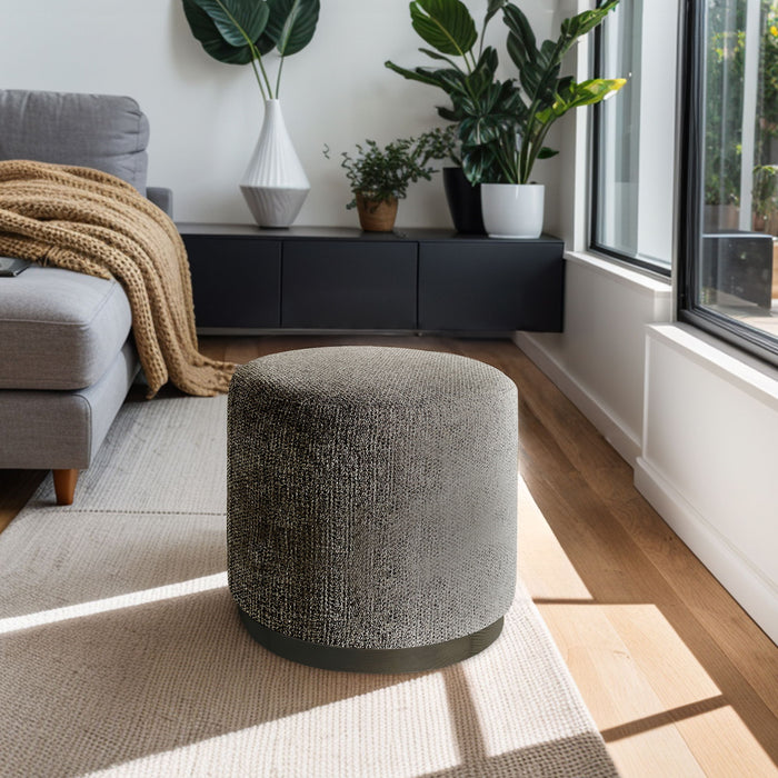 Zoe - Oval Accent Ottoman - Navy / Beige - Simple Home Plus