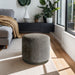 Zoe - Oval Accent Ottoman - Navy / Beige - Simple Home Plus