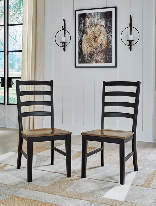 Wildenauer - Brown / Black - Dining Room Side Chair (Set of 2) - Simple Home Plus