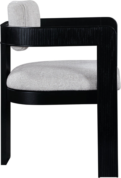 Sacha - Linen Dining Chair With Black Base (Set of 2) - Simple Home Plus