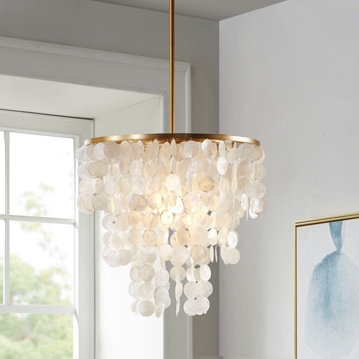 Isla - Capiz Chandelier - White - Simple Home Plus