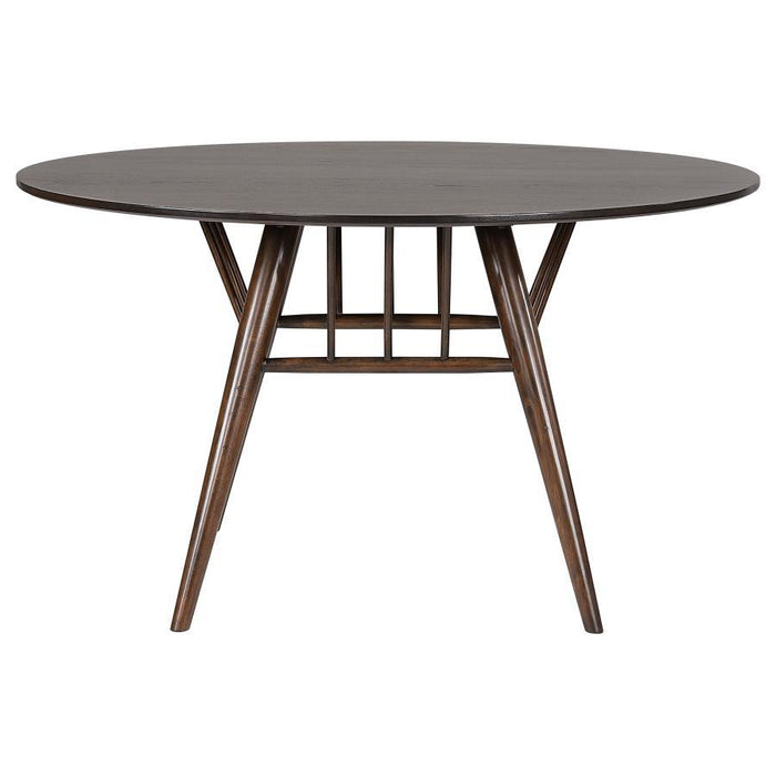 Everton - Round Wood Dining Table - Dark Walnut - Simple Home Plus