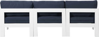 Nizuc - Outdoor Patio 3 Seat Armless Modular Sofa With White Frame - Simple Home Plus