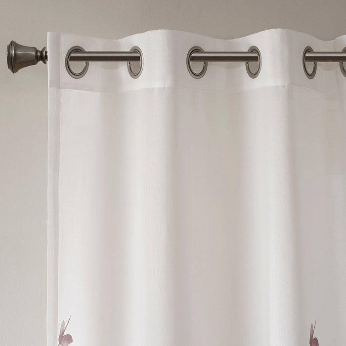 Cecily - Burnout Printed Window Panel - Mauve - Simple Home Plus