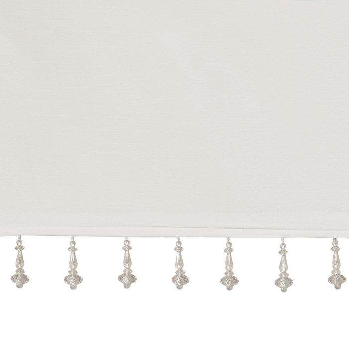 Emilia - Lightweight Valance With Beads - White - Simple Home Plus
