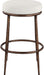 Ferro - Performance Fabric Upholstered Backless Bar Stool - Cream / Antique Bronze - Simple Home Plus
