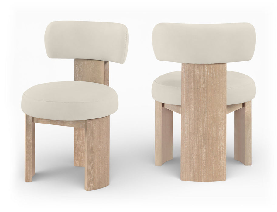 Atelier - Vegan Leather Upholstered Dining Chair (Set of 2) - Taupe / Painted Natural - Simple Home Plus