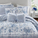 Adele - Full/Queen 5 Pieces Comforter Set With Decorative Pillows - Blue - Simple Home Plus