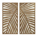 Birch Palms - Carved Wall Panel (Set of 2) - Dark Brown - Simple Home Plus