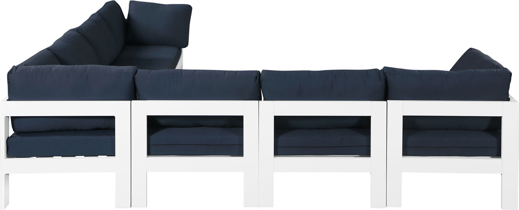 Nizuc - Outdoor Patio 7 Piece Modular Sectional With White Frame - Simple Home Plus