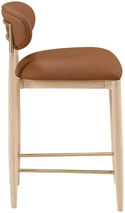 Riccio - Stool - Natural And Gold Frame - Simple Home Plus