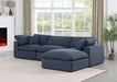 Comfy - 4 Piece Linen Fabric Modular Sectional With Chaise - Simple Home Plus
