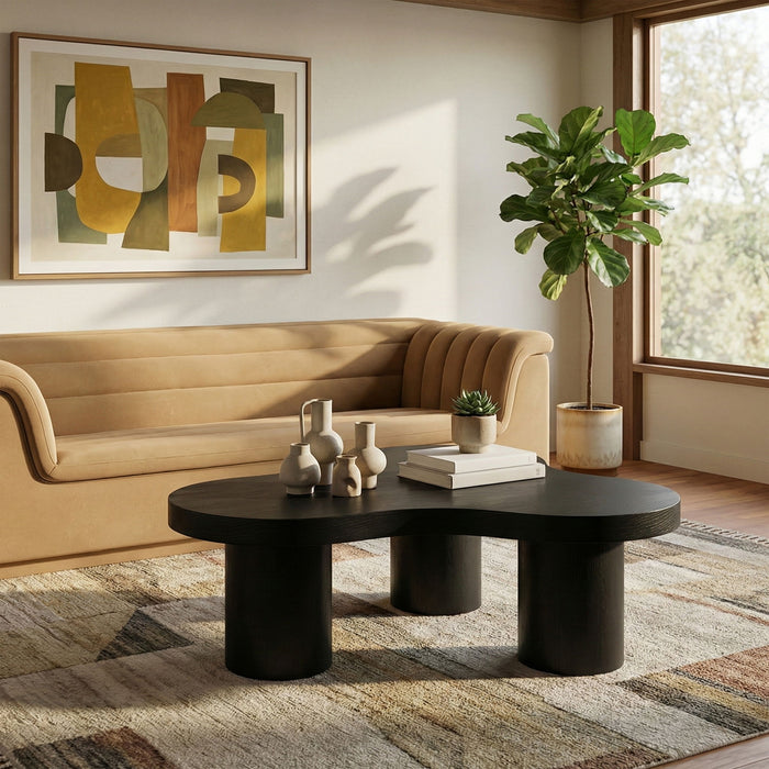 Cove - Oak Veneer And Solid Wood Coffee Table - Simple Home Plus