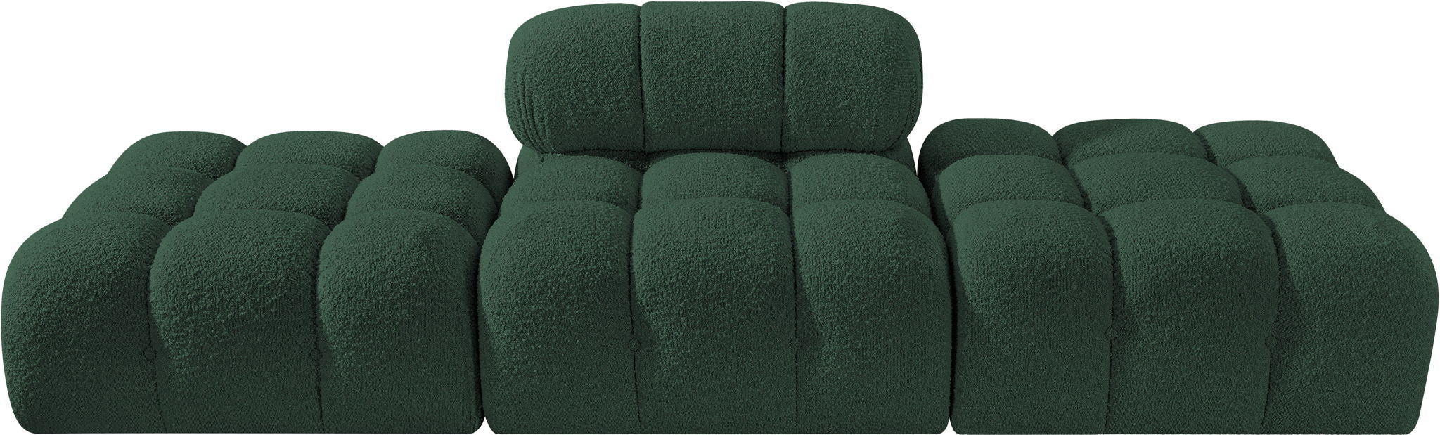 Ames - 3 Piece Boucle Upholstered Modular Sofa With 2 Backless Seats - Simple Home Plus