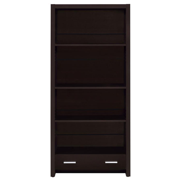 Skylar - 5-Shelf Bookcase With Drawer - Cappuccino - Simple Home Plus