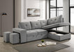 Roanne - Fabric Upholstered Sleeper Sectional Sofa - Gray - Simple Home Plus