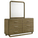 Amsbury - 6-Drawer Dresser And Mirror - Nutmeg - Simple Home Plus