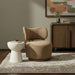 Elara - Velvet Upholstered Swivel Accent Chair - Stained Brown - Simple Home Plus