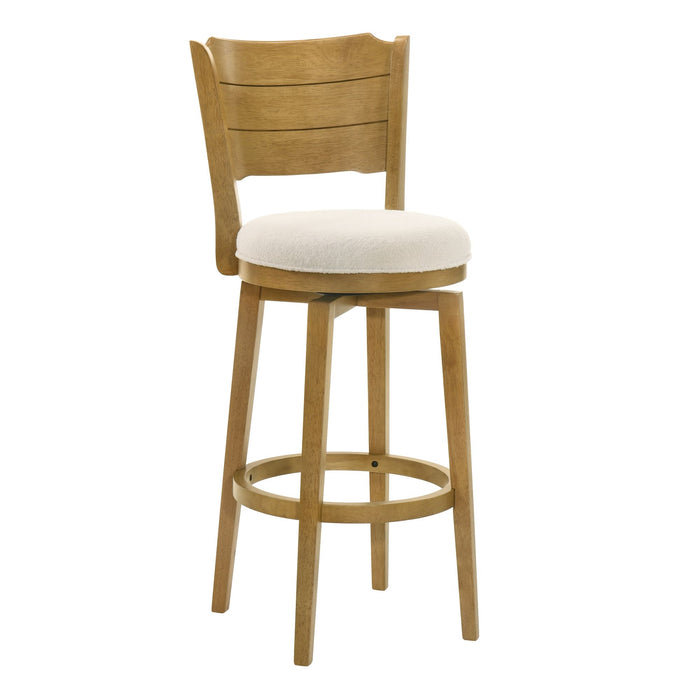 Winsley - Coastal Modern Swivel Wood Bar Height Kitchen Bar Stool - Simple Home Plus