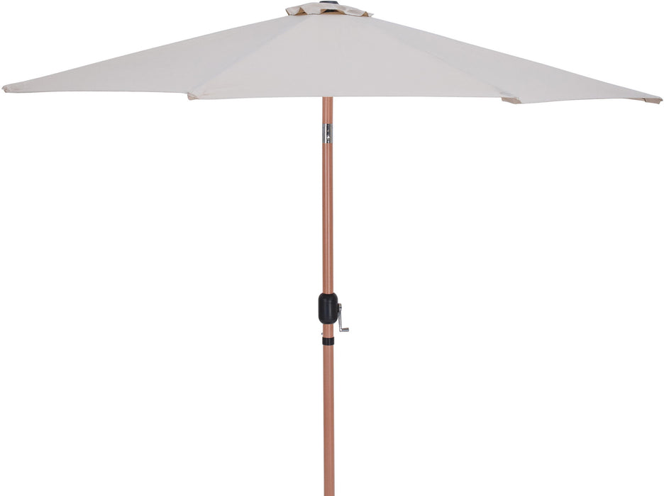 Fiji - Aluminum Patio Umbrella With Square Teak Base - Simple Home Plus