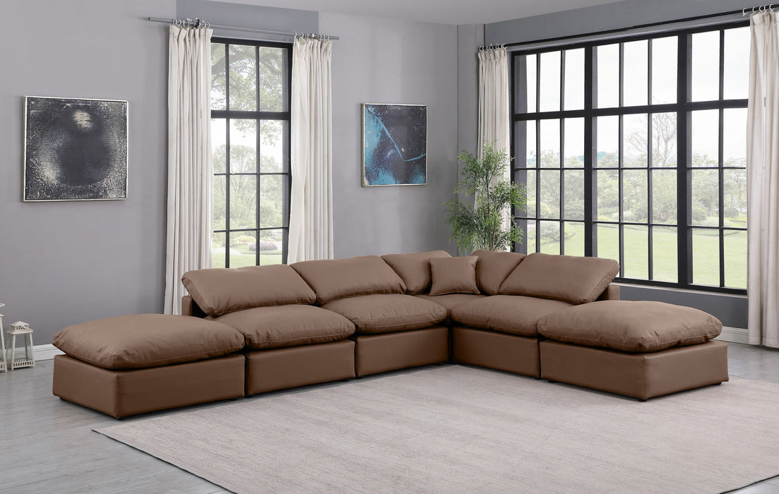 Indulge - Faux Leather 6 Piece Modular Armless Sectional - Simple Home Plus