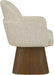 Marlowe - Linen Textured Fabric Upholstered Swivel Dining Arm Chair - Stained Brown - Simple Home Plus