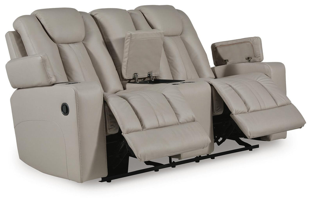 Elevate Edges - Glide Reclining Loveseat With Console - Coin - Simple Home Plus