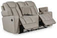 Elevate Edges - Glide Reclining Loveseat With Console - Coin - Simple Home Plus