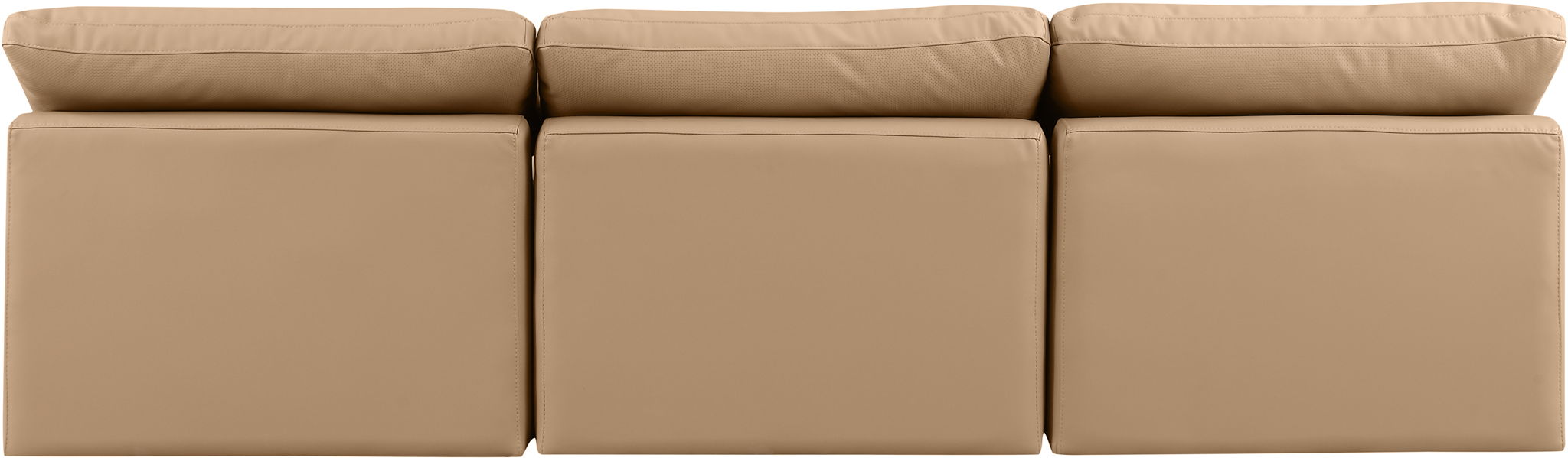 Indulge - Faux Leather 3 Piece Modular Armless Sofa - Tan
