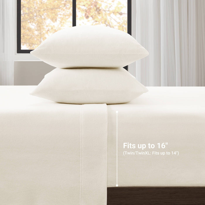 Micro Fleece - King Sheet Set - Ivory - Simple Home Plus