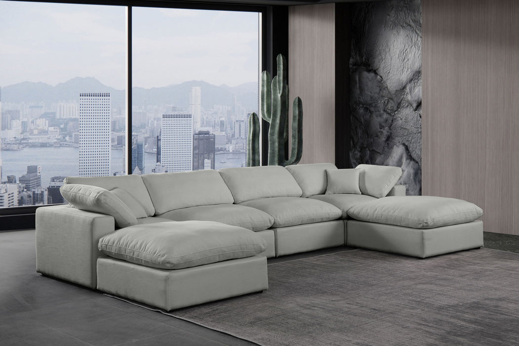 Comfy - 6 Piece Linen Modular Double Chaise Sectional - Simple Home Plus