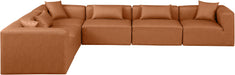 Cube - 6 Piece Modular Corner Sectional - Cognac - Simple Home Plus