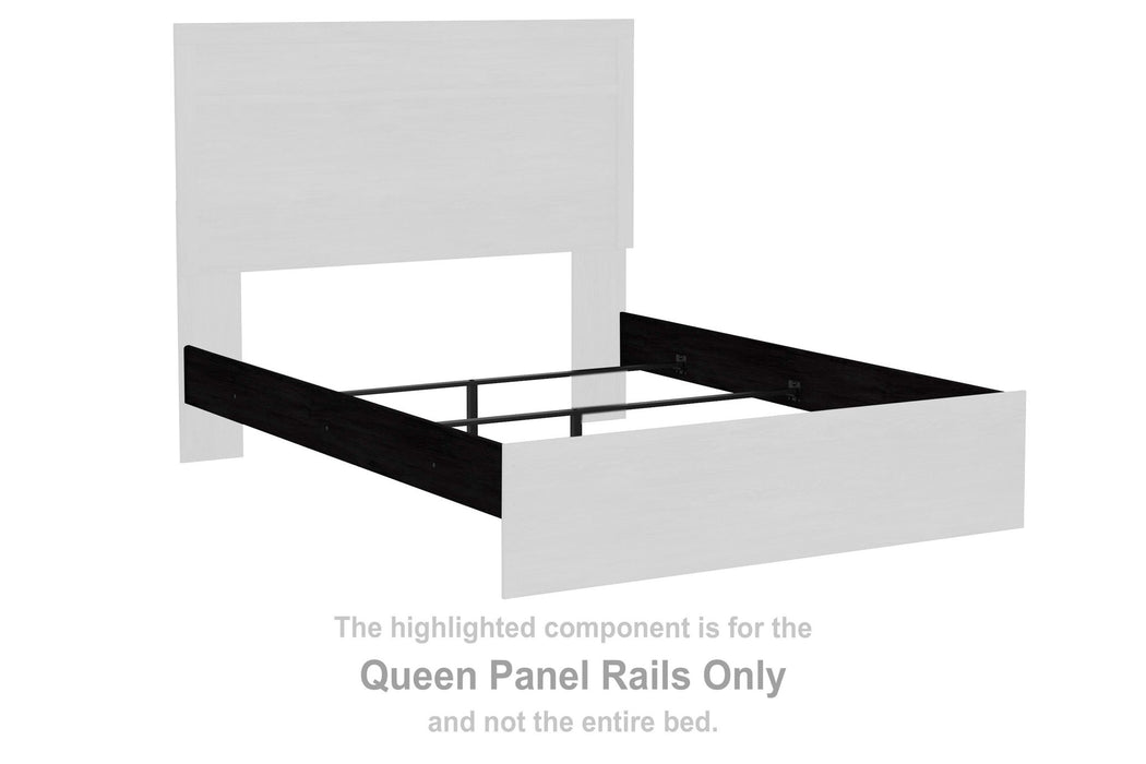 Belachime - Queen Panel Rails - Charcoal - Simple Home Plus