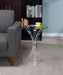 Laning - Round Glass Top Acrylic Side Table - Clear - Simple Home Plus