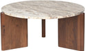 Varenna - Marble Top And Acacia Wood Base Coffee Table - Beige - Simple Home Plus