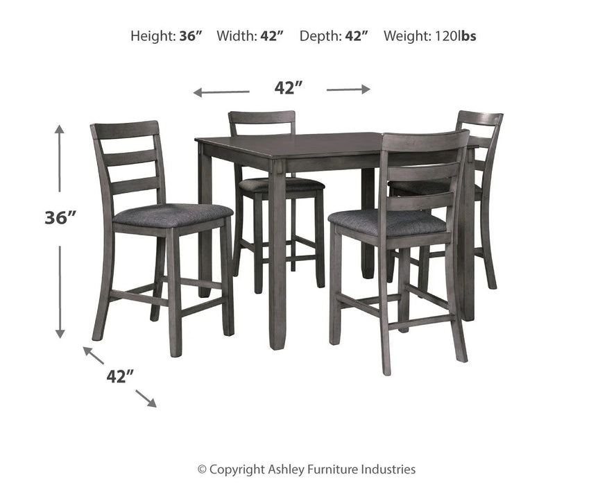 AS-IS Bridson - Square Counter TBL Set (Set of 5) - Gray
