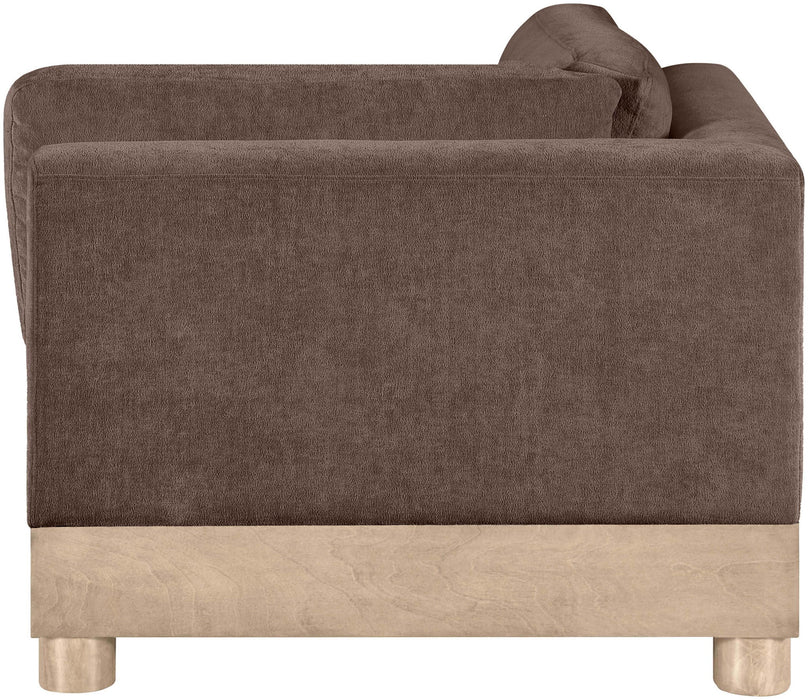 Turin - Chenille Fabric Upholstered Modular Corner Chair - Natural Base - Simple Home Plus
