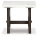 Burkhaus - White / Dark Brown - Rectangular End Table - Simple Home Plus