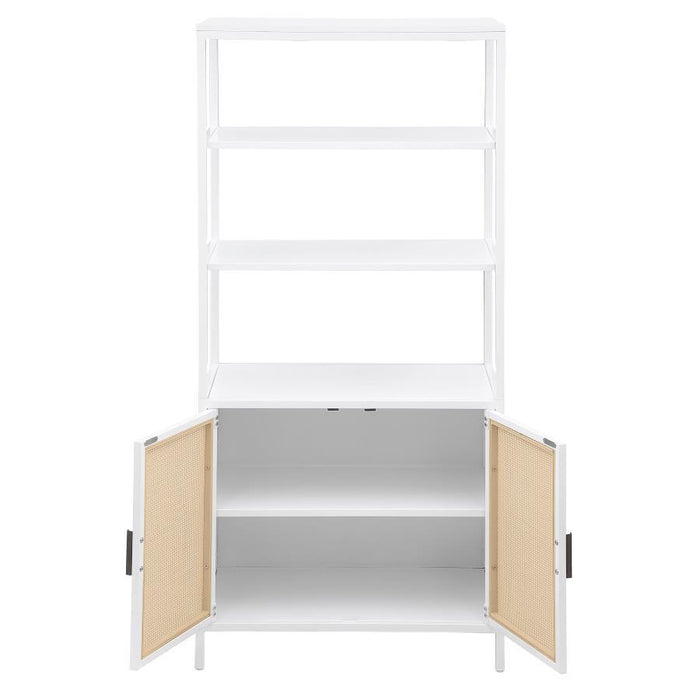 Amherst - 3-Shelf Radio Weave Cane Metal Accent Cabinet - Simple Home Plus