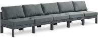 Nizuc - Outdoor Patio 5 Seat Modular Armless Sofa With Gray Frame - Simple Home Plus