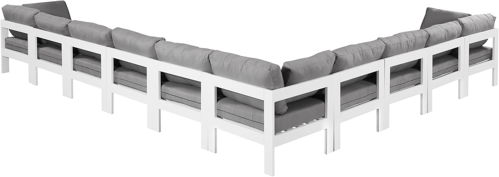 Nizuc - Outdoor Patio 10 Piece Modular Sectional With White Frame - Simple Home Plus