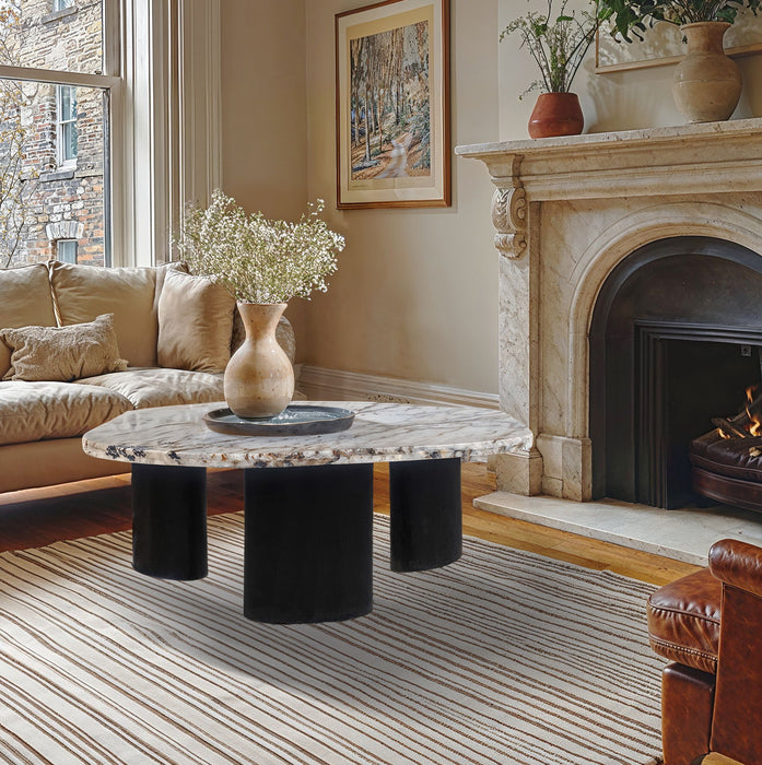 Puglia - Marble Top And Oak Wood Base Table - Simple Home Plus
