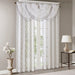 Irina - Diamond Sheer Embroidered Waterfall Valance - White / Gray - Simple Home Plus