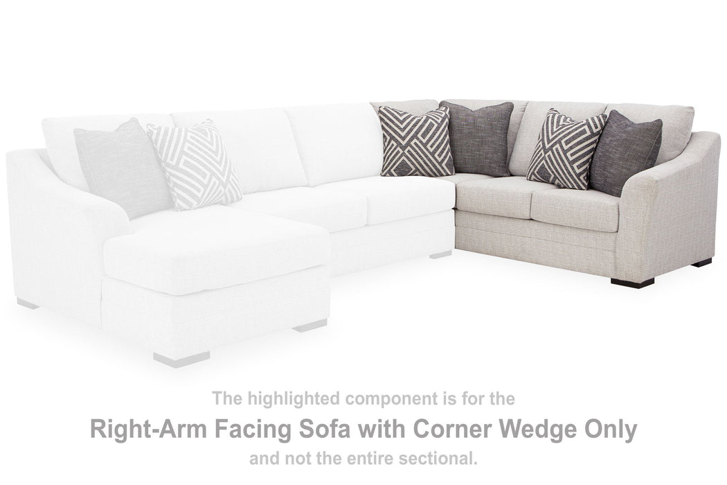 Koralynn - Raf Sofa with Corner Wedge - Stone - Simple Home Plus