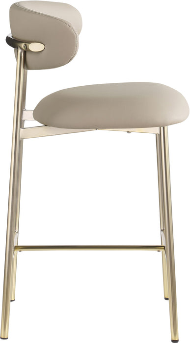 Lupita - Counter Stool With Brushed Gold Frame (Set of 2) - Simple Home Plus