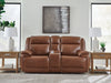 Healy Pier - Chocolate - Power Reclining Loveseat With Console / Adj Headrest - Simple Home Plus