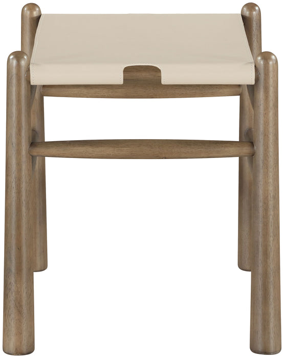 Santos - Faux Leather Upholstered Bench - Walnut Frame - Simple Home Plus