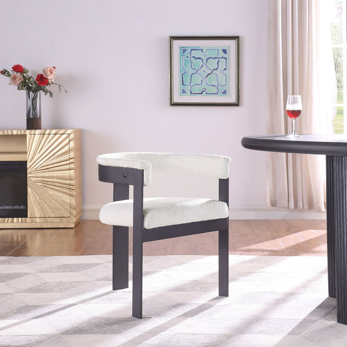Romeo - Boucle Dining Chair With Black Base (Set of 2) - Simple Home Plus
