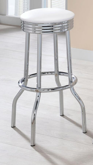 Retro - Upholstered Metal Swivel Bar Stool (Set of 2) - Simple Home Plus
