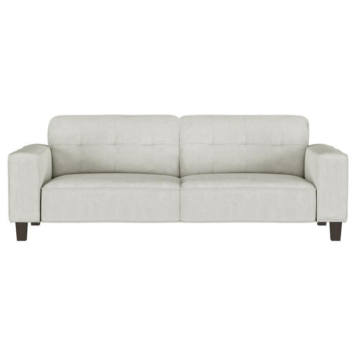 Deerhurst - Upholstered Track Arm Tufted Sofa - Greige - Simple Home Plus